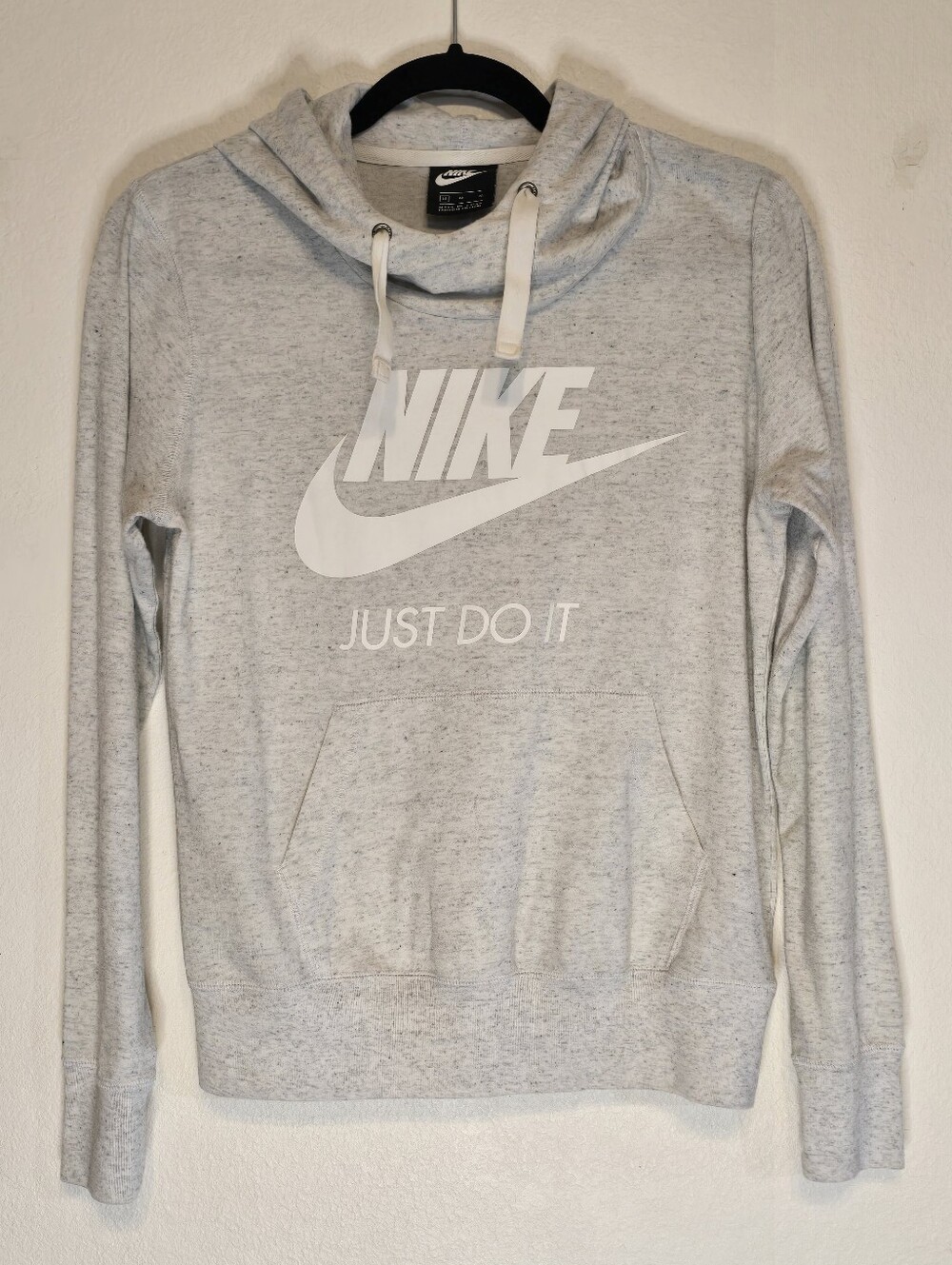 Nike Gym Vintage Heather Grey Hoodie Medium Just Do It